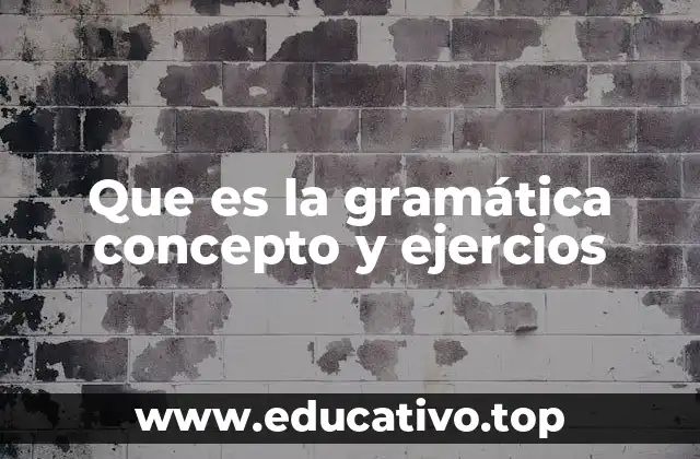 Que es la gramática concepto y ejercios