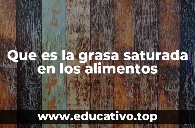 Que es la grasa saturada en los alimentos