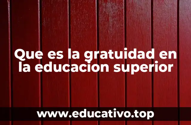 Que es la gratuidad en la educacion superior