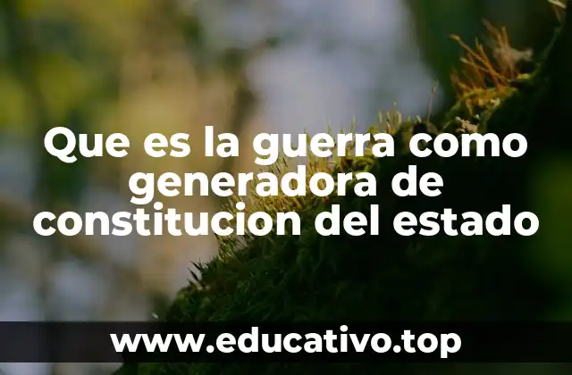 Que es la guerra como generadora de constitucion del estado