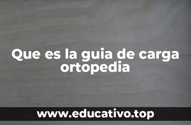 Que es la guia de carga ortopedia