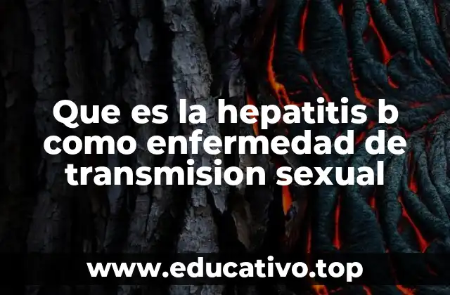 Que es la hepatitis b como enfermedad de transmision sexual
