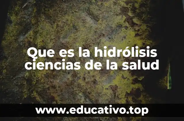 Que es la hidrólisis ciencias de la salud
