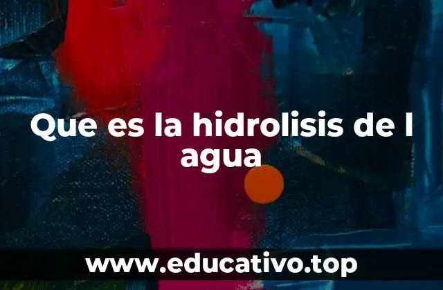 Que es la hidrolisis de l agua