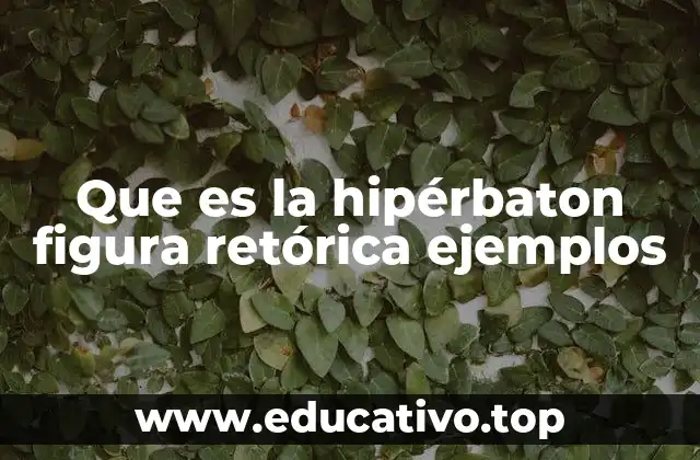El impacto estilístico de la hipérbaton