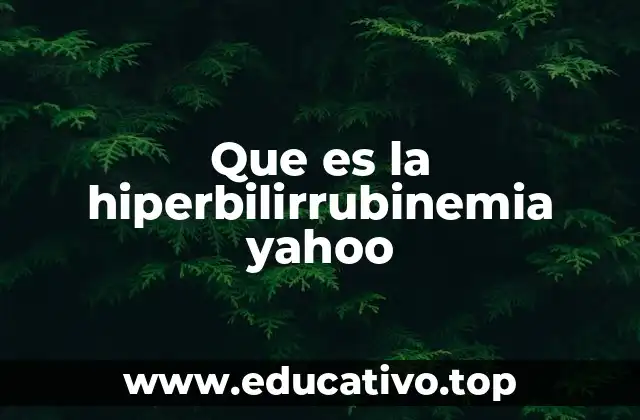 Que es la hiperbilirrubinemia yahoo