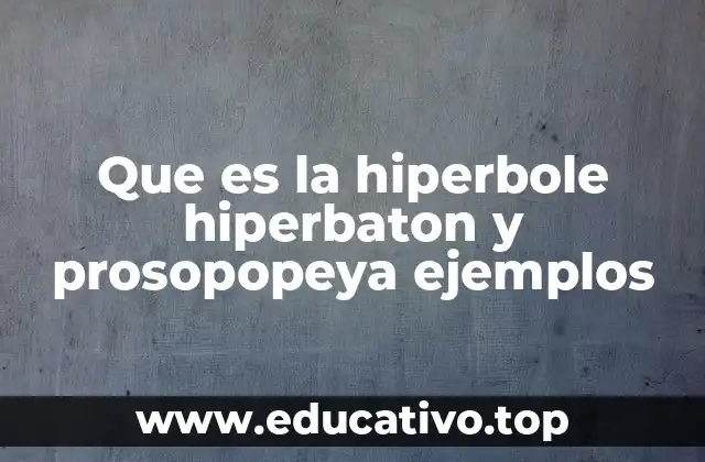 Que es la hiperbole hiperbaton y prosopopeya ejemplos