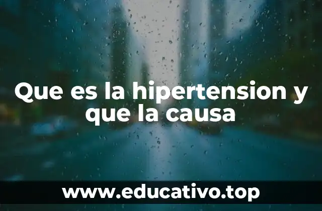 Que es la hipertension y que la causa