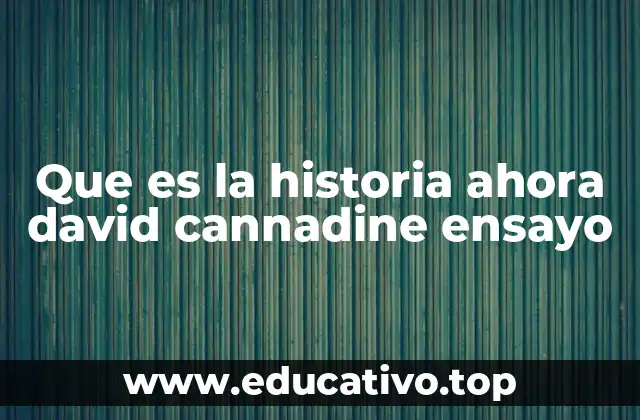 Que es la historia ahora david cannadine ensayo