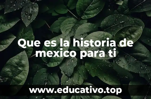 Que es la historia de mexico para ti