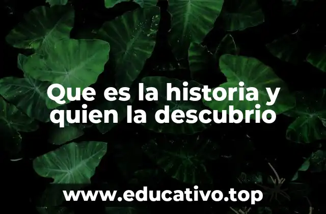 Que es la historia y quien la descubrio