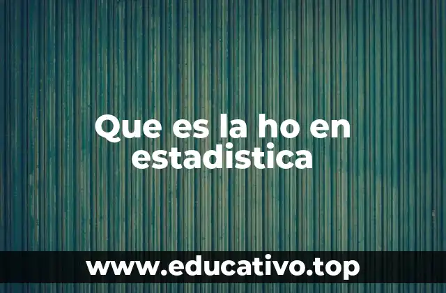 El papel de la Ho en el proceso estadístico