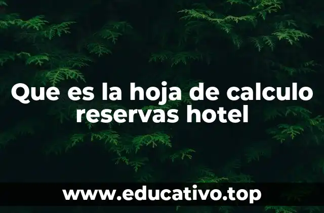 Que es la hoja de calculo reservas hotel