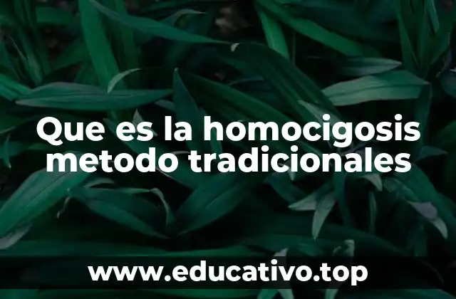 Que es la homocigosis metodo tradicionales