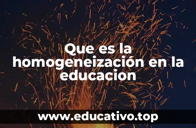 Que es la homogeneización en la educacion