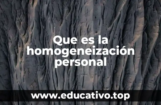 Que es la homogeneización personal
