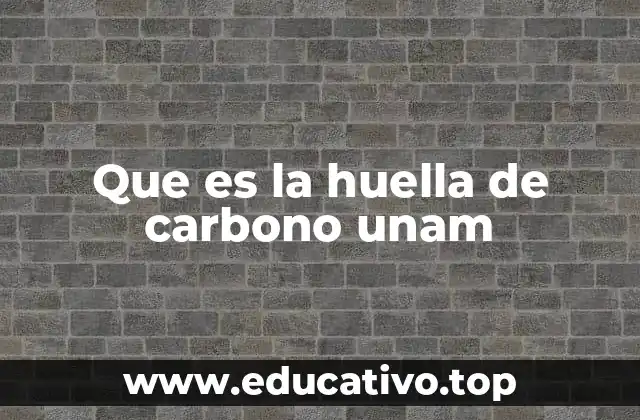 Que es la huella de carbono unam