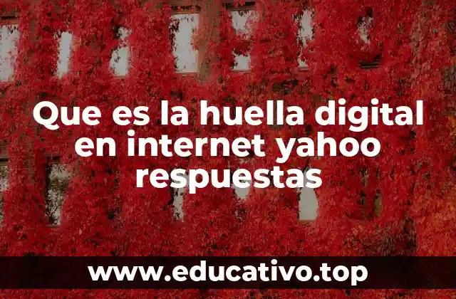 Que es la huella digital en internet yahoo respuestas