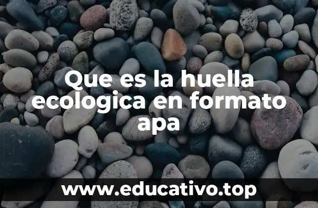 Que es la huella ecologica en formato apa