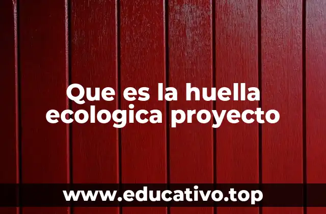 Que es la huella ecologica proyecto
