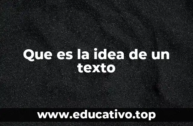 Que es la idea de un texto