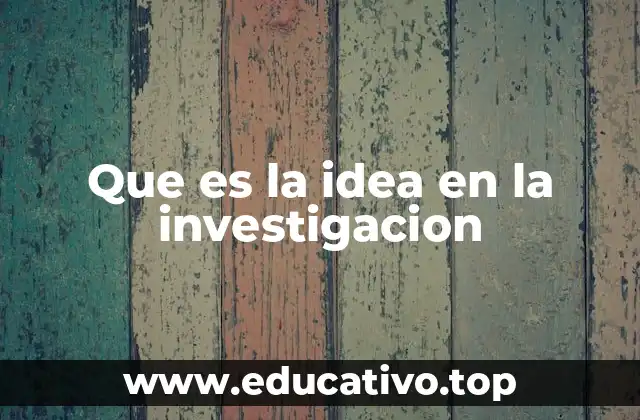 Que es la idea en la investigacion