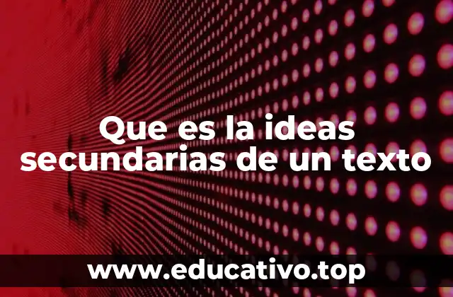 Que es la ideas secundarias de un texto