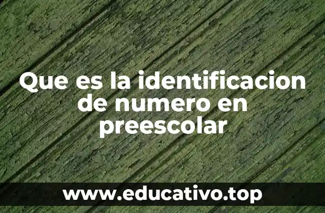 Que es la identificacion de numero en preescolar