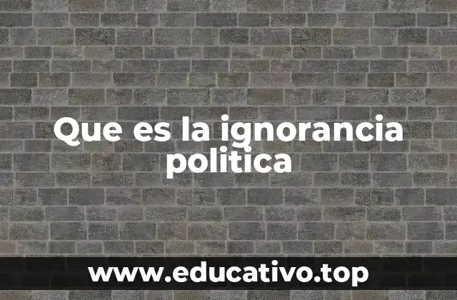 Que es la ignorancia politica