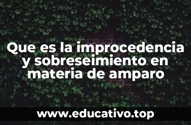 Que es la improcedencia y sobreseimiento en materia de amparo