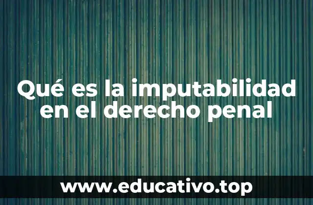 Qué es la imputabilidad en el derecho penal