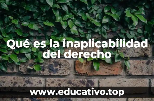 Qué es la inaplicabilidad del derecho