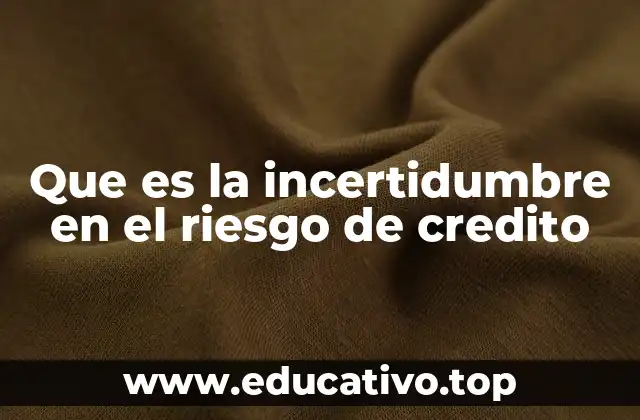 Que es la incertidumbre en el riesgo de credito