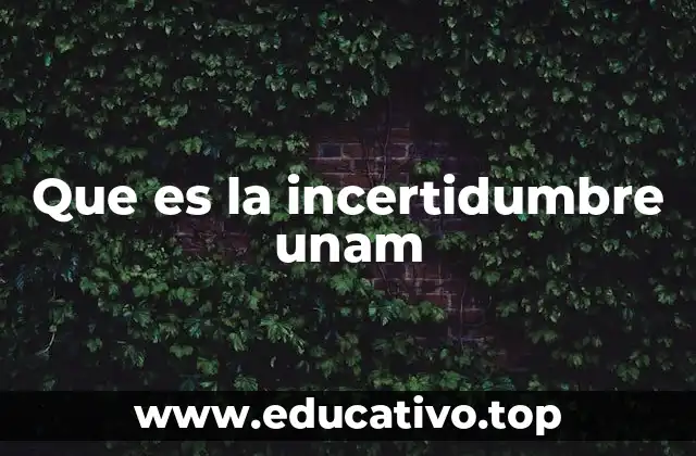 Que es la incertidumbre unam