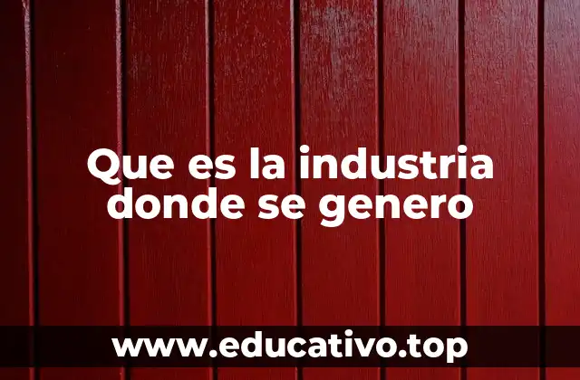 Que es la industria donde se genero