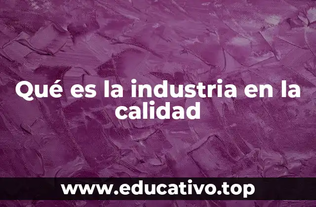Qué es la industria en la calidad