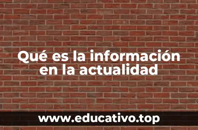 Qué es la información en la actualidad