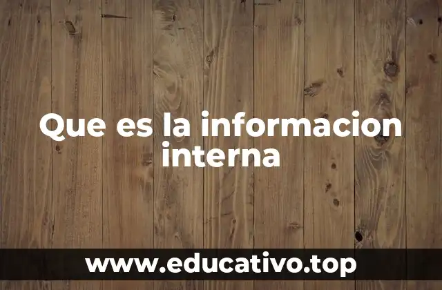 Que es la informacion interna