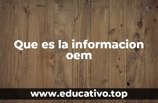 Que es la informacion oem