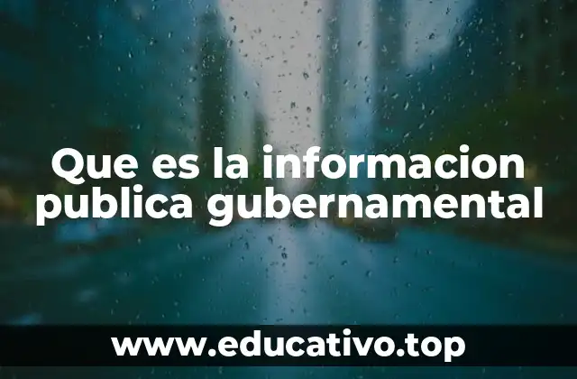 La transparencia como eje central de la información gubernamental