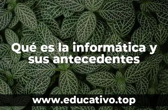 Qué es la informática y sus antecedentes