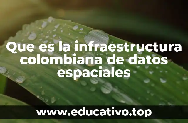 Que es la infraestructura colombiana de datos espaciales