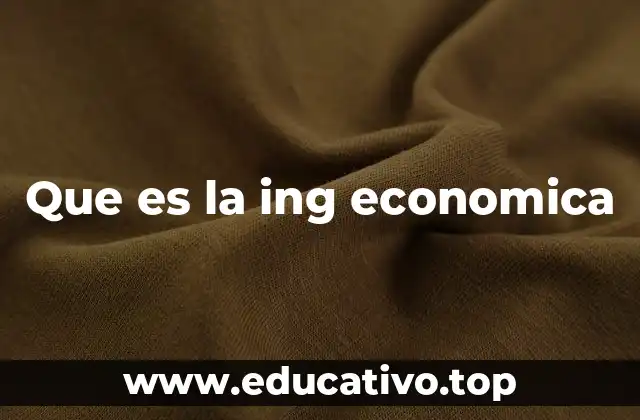 Que es la ing economica