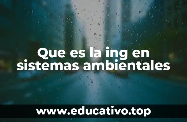 Que es la ing en sistemas ambientales