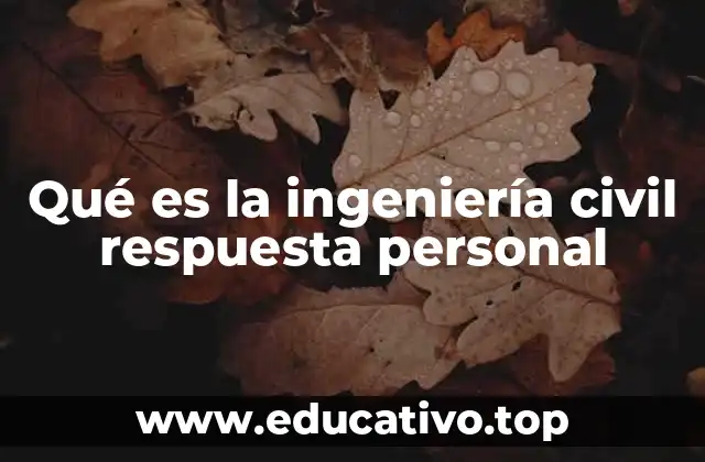 Qué es la ingeniería civil respuesta personal
