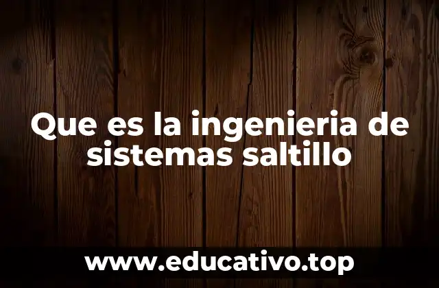 Que es la ingenieria de sistemas saltillo