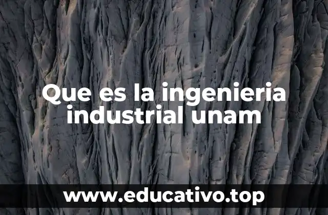 Que es la ingenieria industrial unam