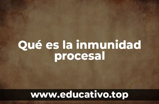 Qué es la inmunidad procesal