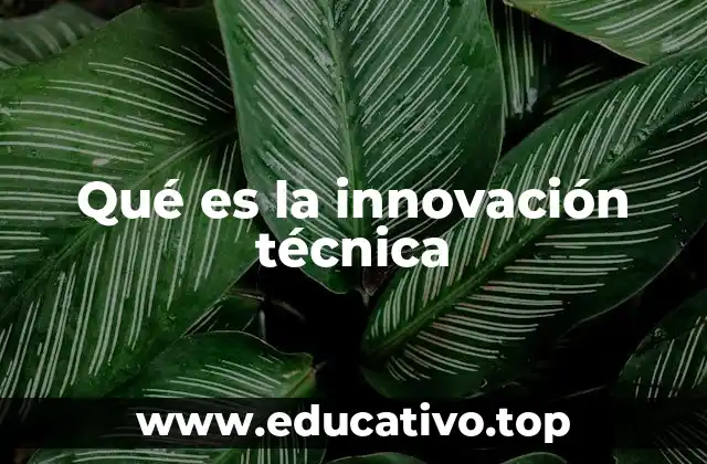 Qué es la innovación técnica