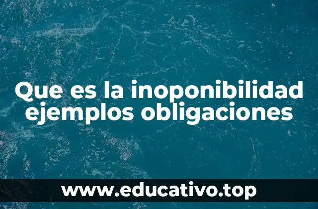 Que es la inoponibilidad ejemplos obligaciones